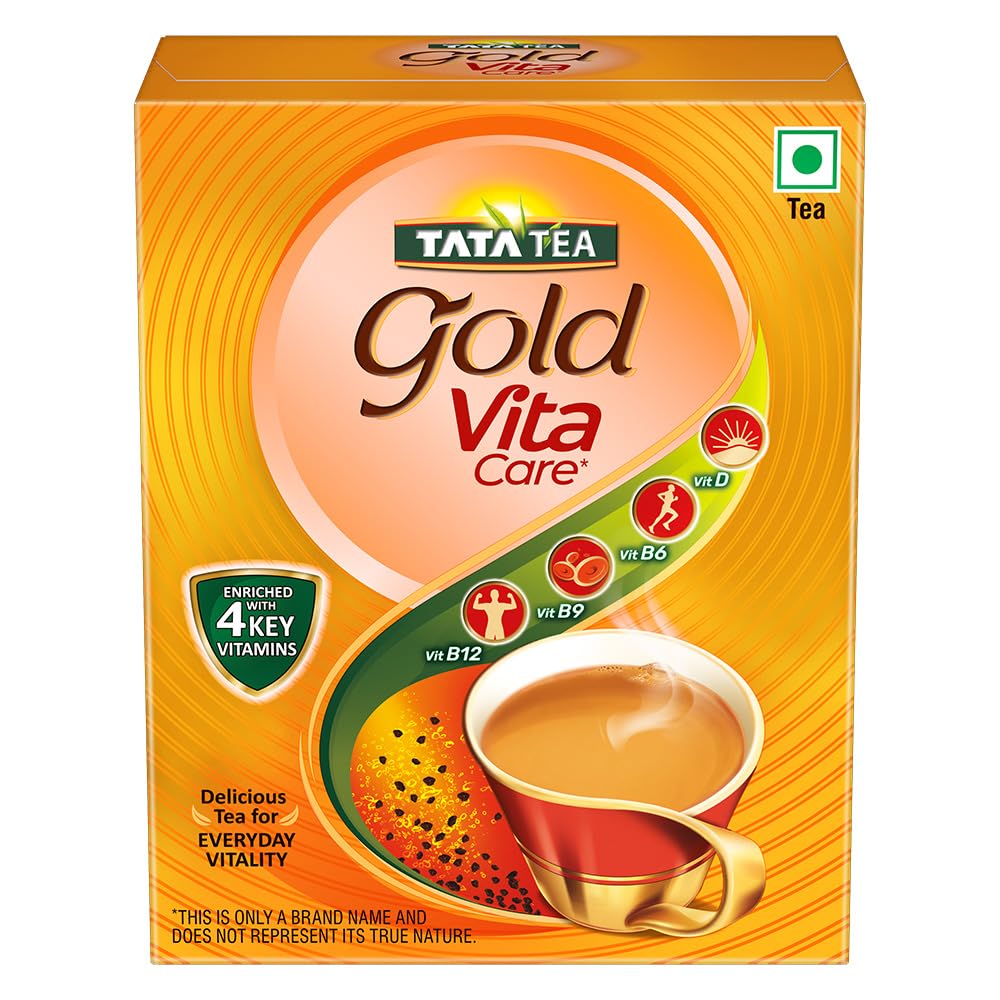 Tata Tea Gold VitaCare | Tea with Power of 4 Vitamins | Vitamin D | Vitamin B6 | Vitamin B9 | Vitamin B12 | Loose Leaf Black Tea | 250g