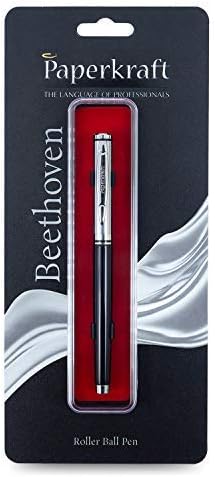Paperkraft Beethoven- Blue Ceramic Roller Ball Pen (Pack of 1) | Classy Black & Silver tone finish