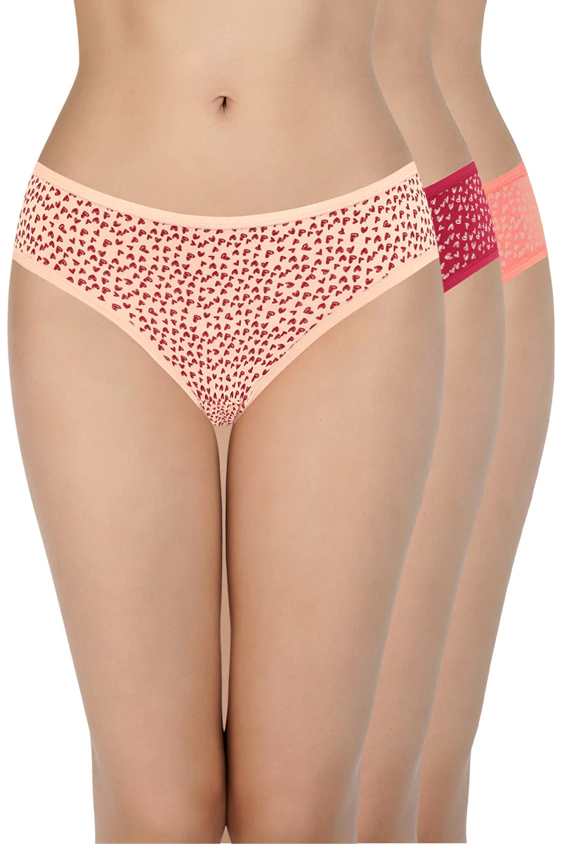 Amante  Low Rise Print Bikini Panties (Pack of 3)-C495