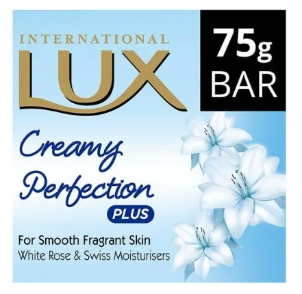 LUX International White Flower Creamy Perfection Plus Swiss Moisturizer Bathing Soap 75g