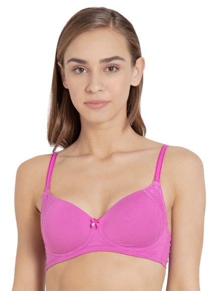 Jockey Women's Wirefree Padded Super Combed Cotton Elastane Stretch Full Coverage Multiway Styling T-Shirt Bra with Detachable Straps