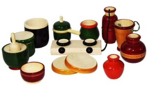 Wooden Traditional Cooking/Kitchen Play Set Premium for kids - Shree Channapatna Toys