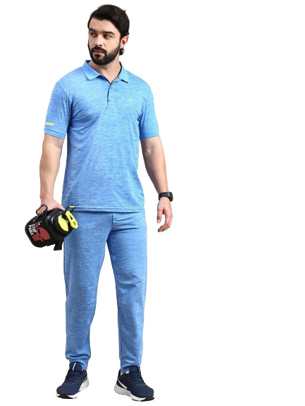 Track Pants Classic Polo Men's Bottom Polyester Blue Slim Fit Active Wear Track Pants | GEN-X-TP-03 B