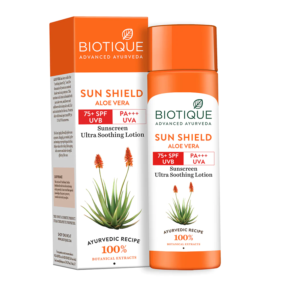 Biotique Sun Shield Aloe Vera 75+Spf Sunscreen Lotion 190ml