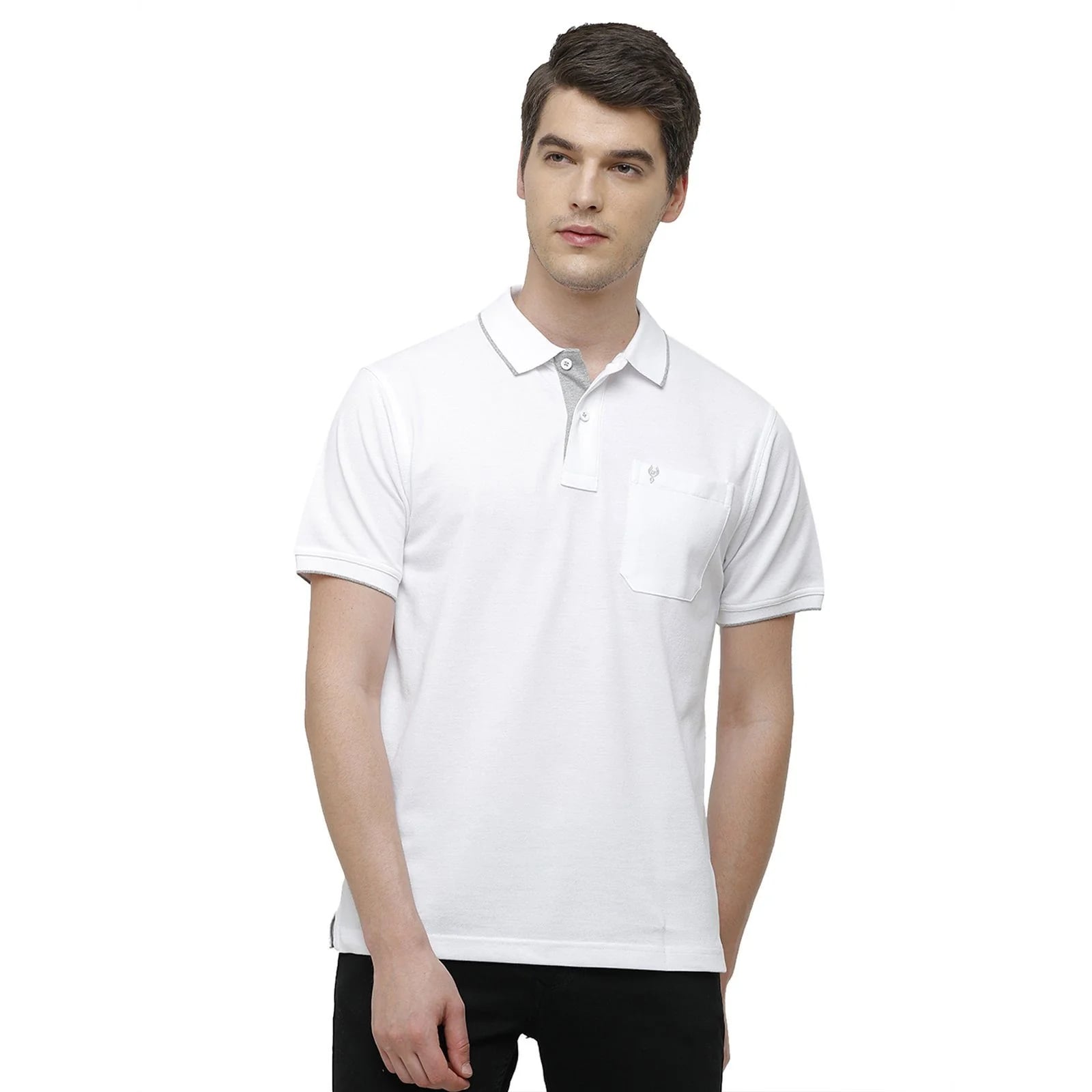 T-shirt Classic Polo Men's Smart Double Pique Polo Half Sleeve Authentic Fit T-Shirt | Nova - White