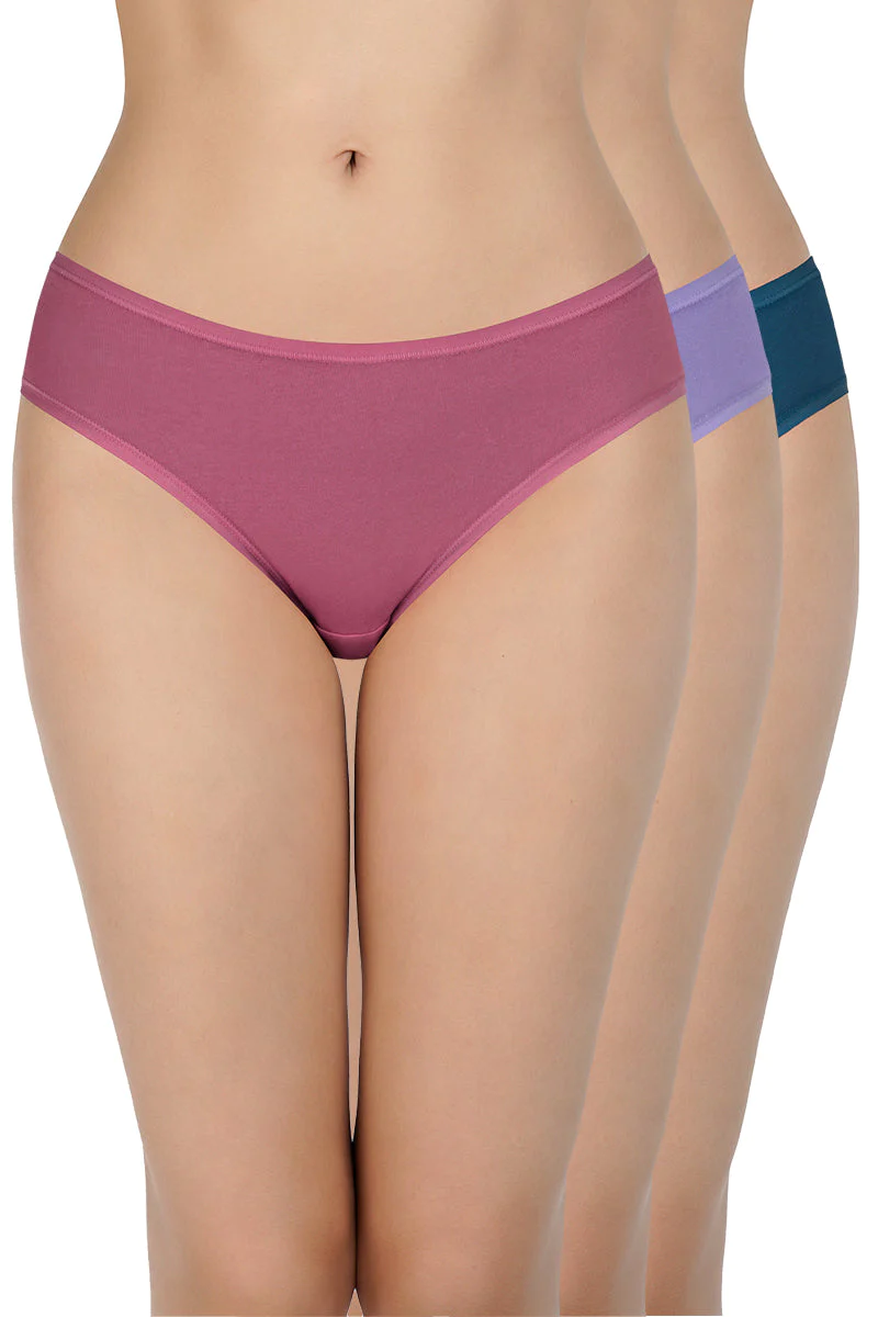 Amante  Low Rise Solid Bikini Panties (Pack of 3)-C482