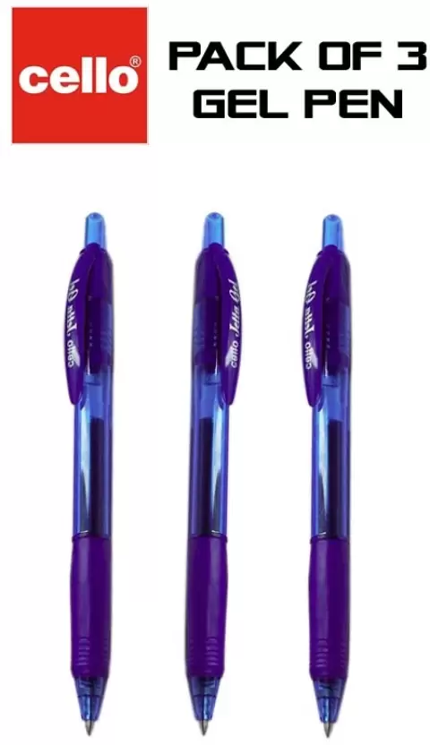 Cello Jetta Gel Pen  (Pack of 3, Blue)