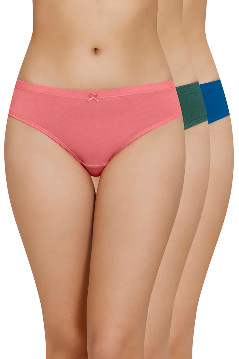 Amante  Inner Elastic Solid Mid Rise Bikini Panty (Pack of 3)-B084