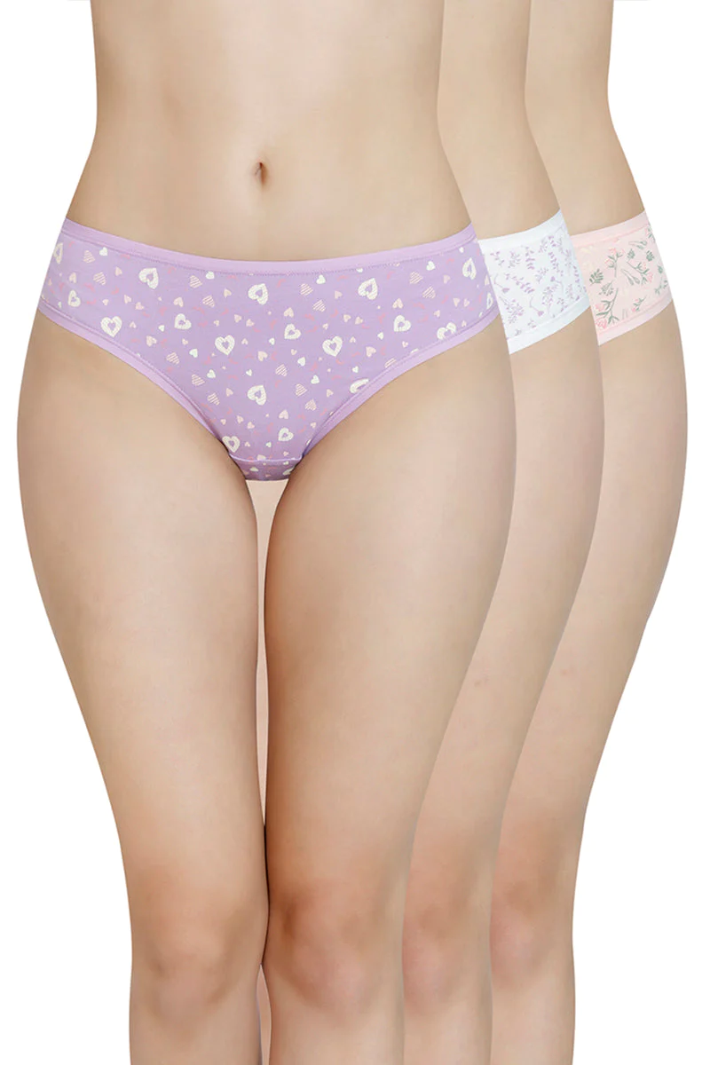 Amante  Printed Low Rise Bikini Panty (Pack of 3)-C416 PRINT