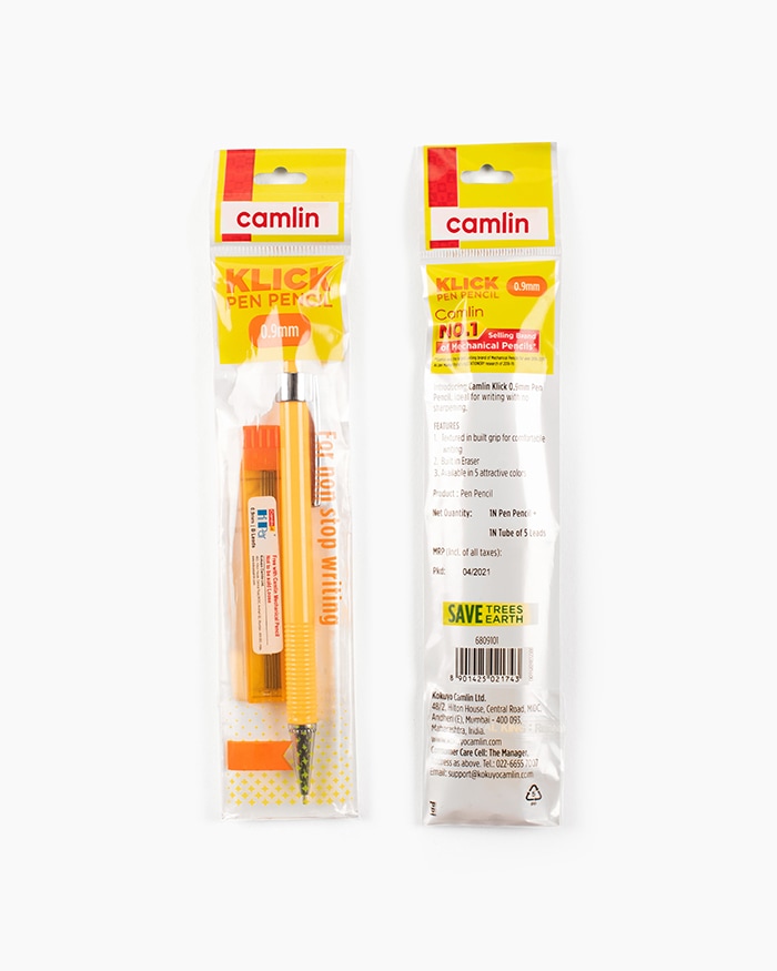Camlin Klick Mechanical Pencil Individual pencil in 0.9 mm with LeadsIndividual pencil in 0.9 mm with Leads