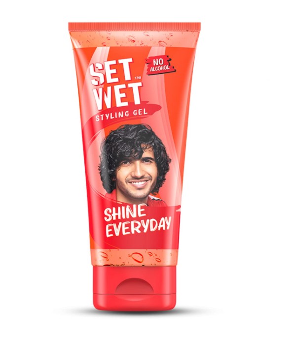 Set Wet Styling Hair Gel for Men - Shine Everyday, 50ml | Light Hold, High Shine |For Long Hair| No Alcohol, No Sulphate