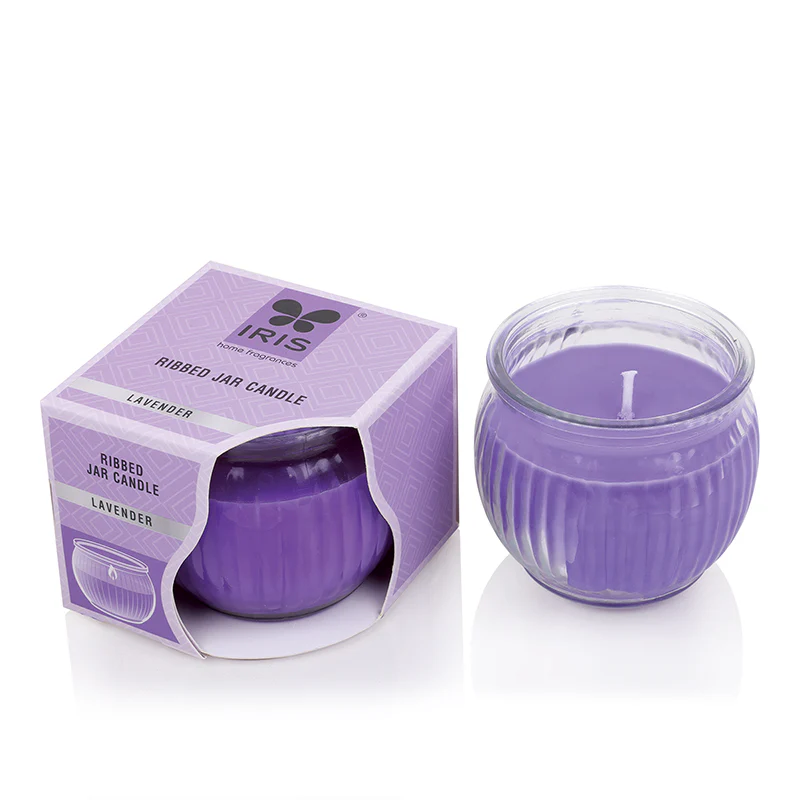 Cycle Iris Ribbed Jar Scented Candle - Lavender 110gm