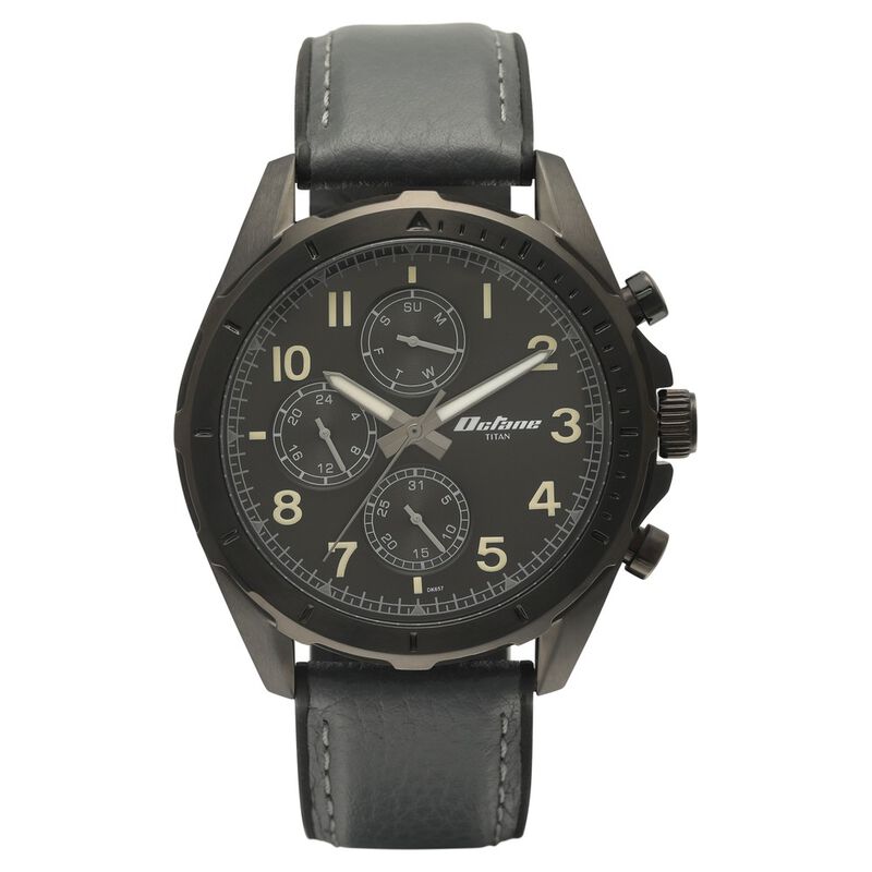 Titan Quartz Multifunction Black Dial Quartz Stainless Steel Strap watch for Men