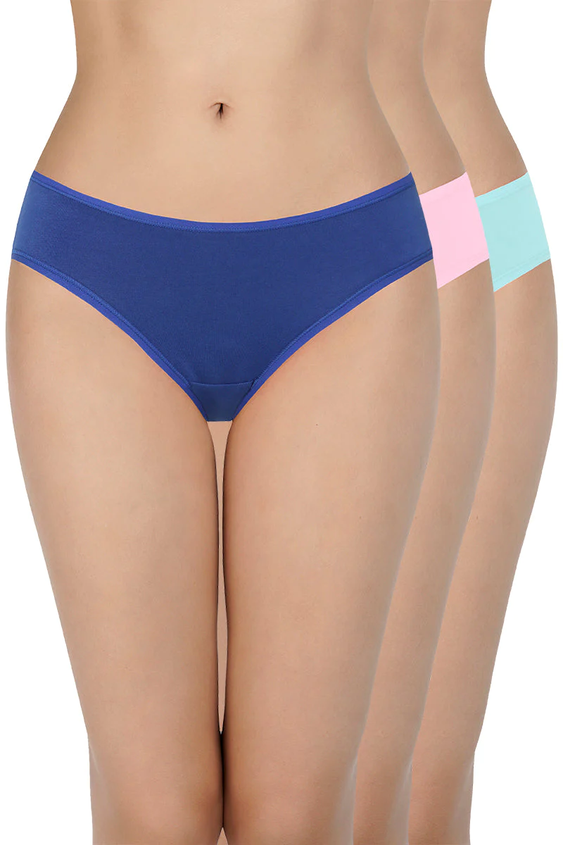 Amante  Solid Low Rise Bikini (Pack of 3) - C503