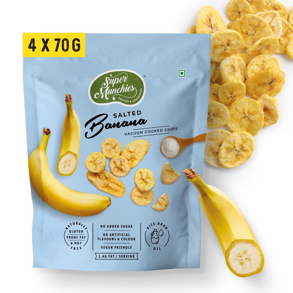 Super Munchies Vacuum Cooked Salted Banana Chips,