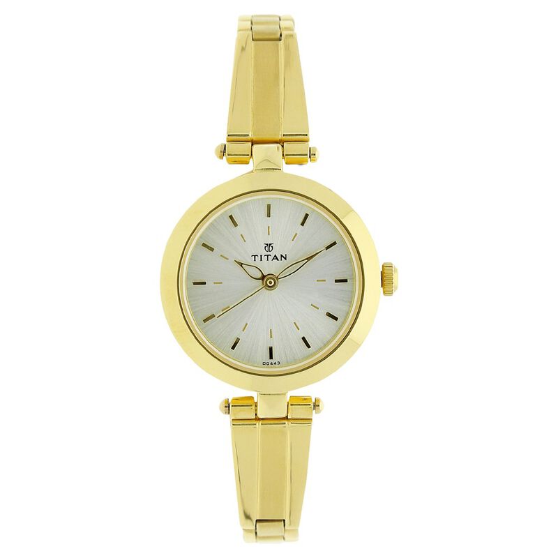 Titan Karishma Champagne Dial Women Watch With Stainless Steel Strap