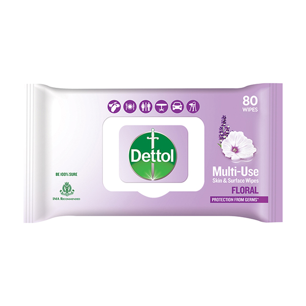 Dettol Multi-Use Skin & Surface Wipes - Floral 80's