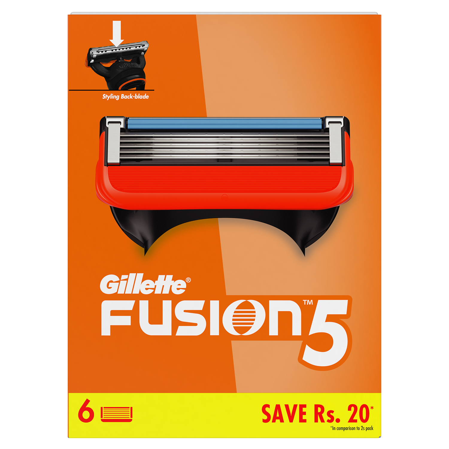 Gillette Fusion Blades- Pack of 6