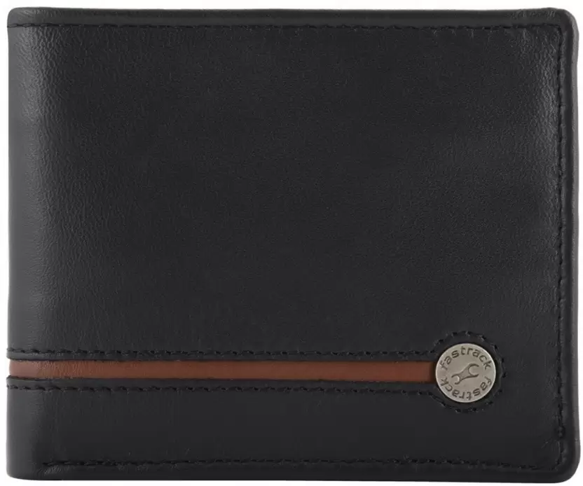 Fastrack  Men Black Genuine Leather Wallet  (9 Card Slots)