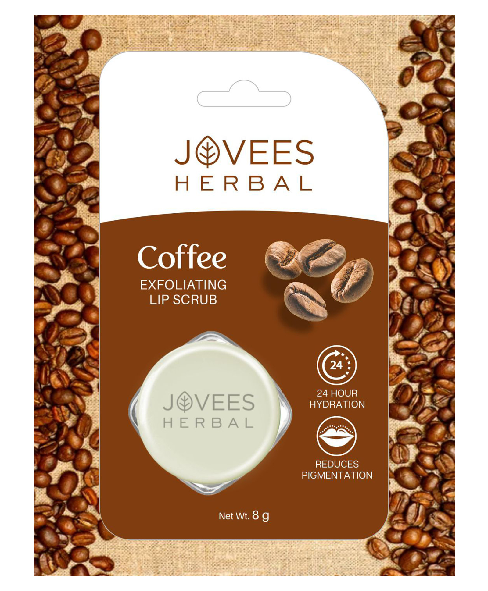 Jovees Herbal Coffee Exfoliating Lip Scrub For Soft and Supple Lips 8g
