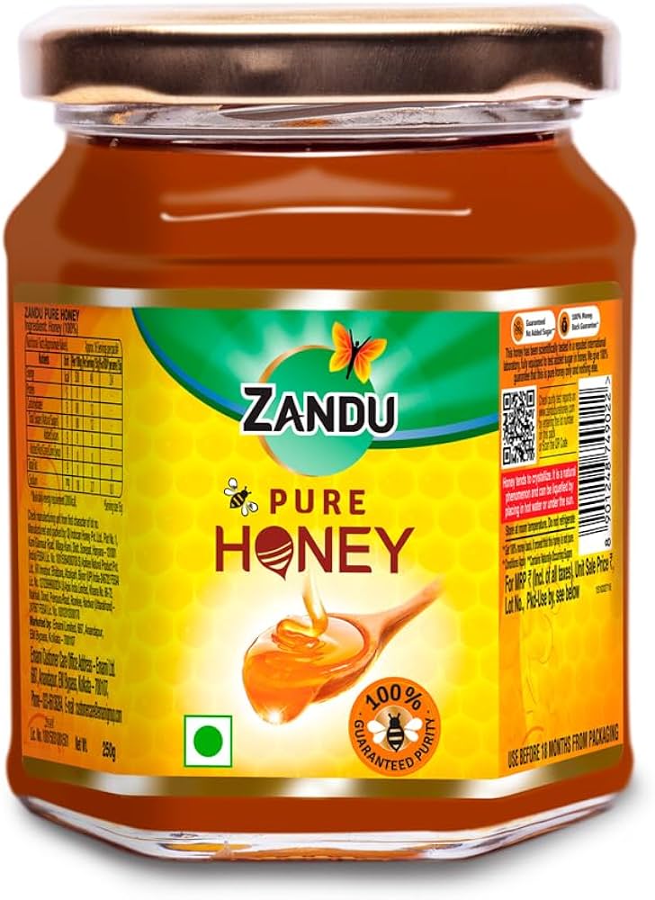 Zandu Pure Honey, 100% Purity, No Added Sugar,