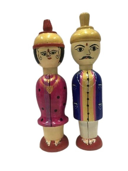 Wooden Raj Rani Doll Big (Height -25cm) -  Shree Channapatna Toys