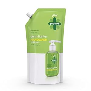 Godrej Protekt Germ Fighter Handwash Refill Pack | Lime & Eucalyptus | Germ Protection & Soft on Hands - 750ml