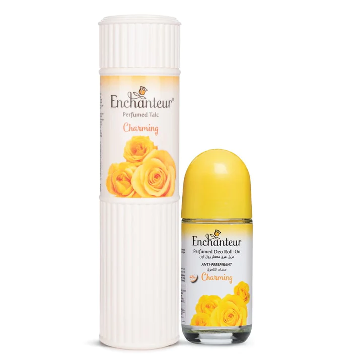 Enchanteur Charming Perfumed Body Talc 250gms & Charming Roll-On Deodorant 50ml