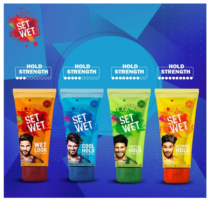 Set Wet Hair Gel Vertical Hold 100ml Tube