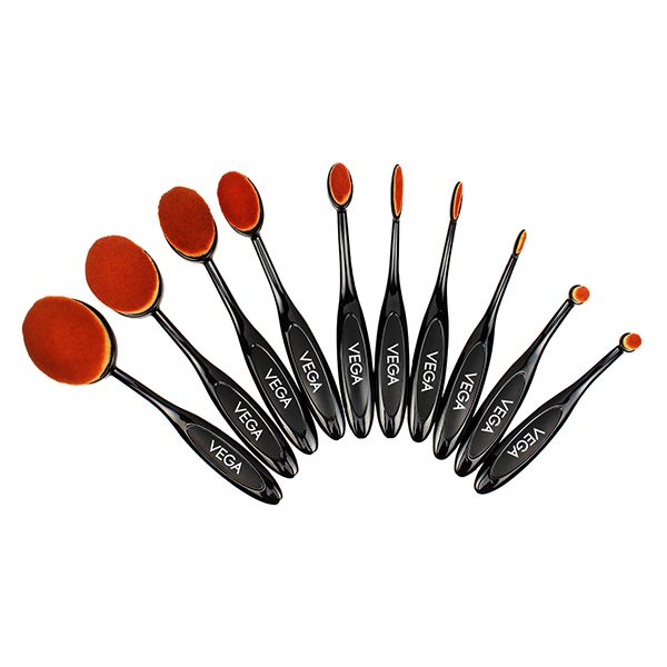Vega Pro EZ Set of 10 Professional Make-Up Brushes - MBS-10
