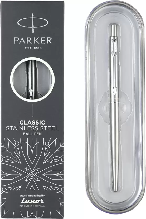 PARKER Classic Stainless Steel Chrome Trim Ball Pen  (Blue)