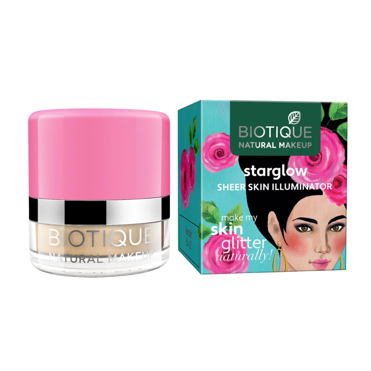 Biotique Natural Makeup Starglow Sheer Skin Illuminator, Rose N Quartz, 4g