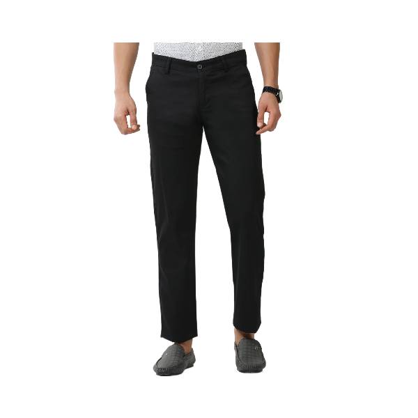 Classic Polo Mens Cotton Printed Chiesel Fit Black Color Trouser | TBO2-25 C-BLK-CF-LY