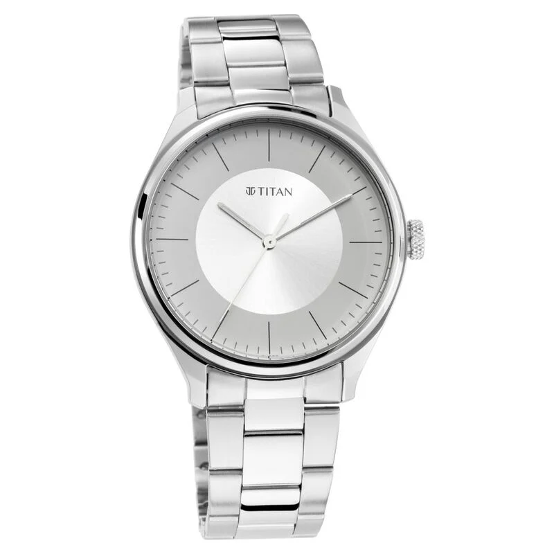 Titan Men's Urban Edge Lustrous Grey Dial Leather Watch