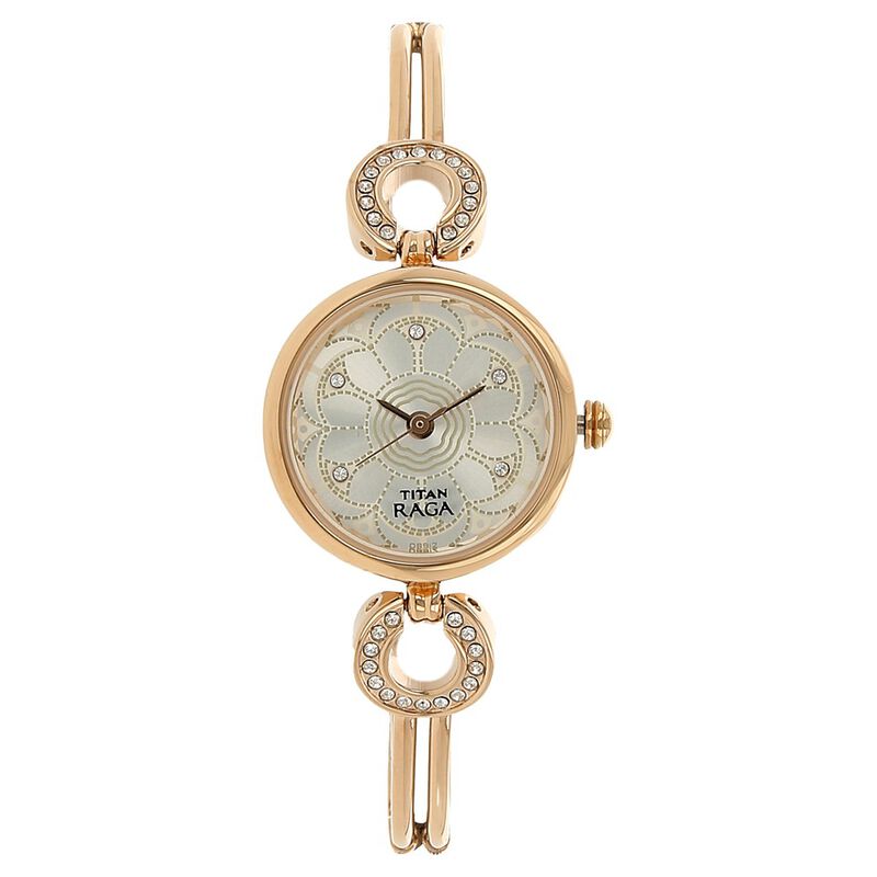 Titan Raga Weaves Silver Dial Women Watch With Metal Strap