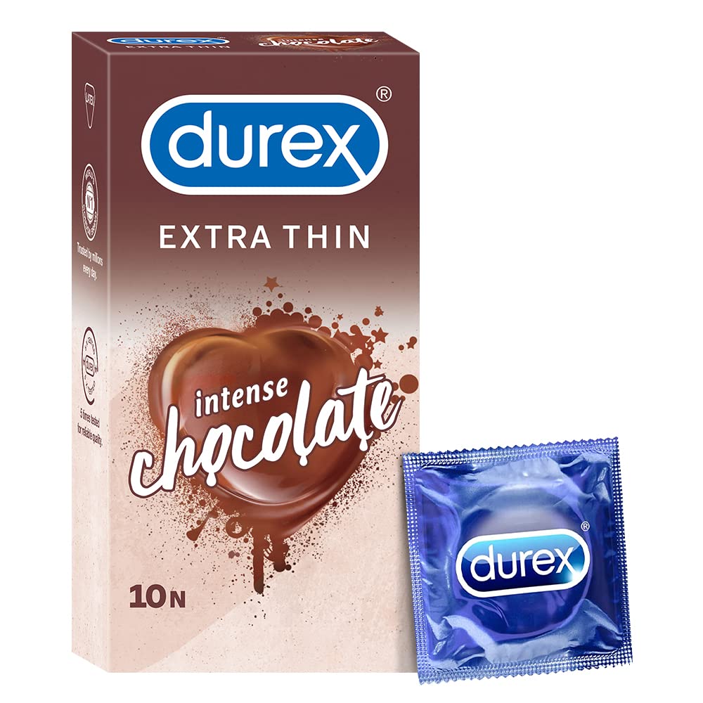 Durex Extra Thin Intense Chocolate Flavoured Condoms For Men - 10s