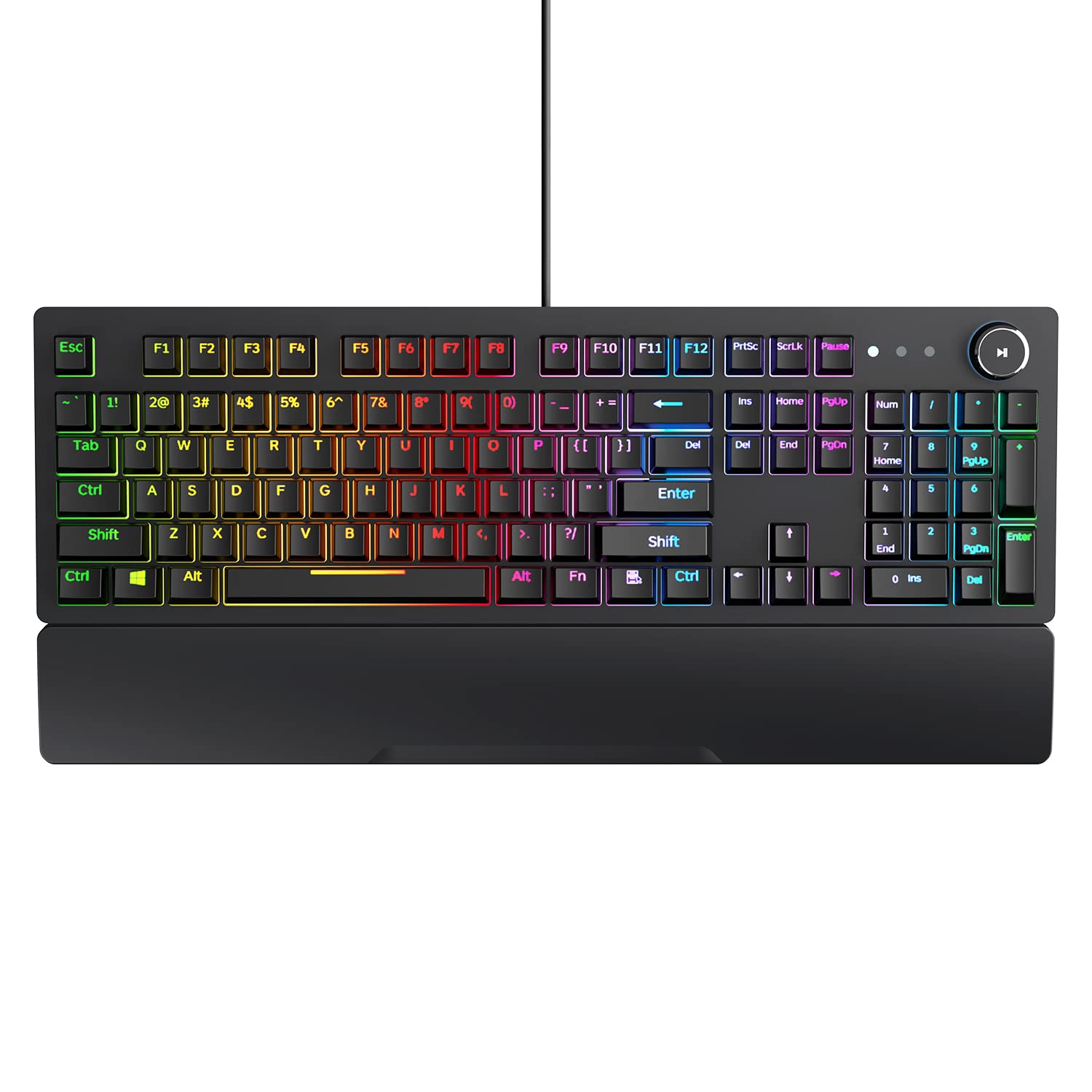 Redgear MK853 Shadow Blade Mechanical Gaming Keyboard with Media Control Knob & Wrist Support