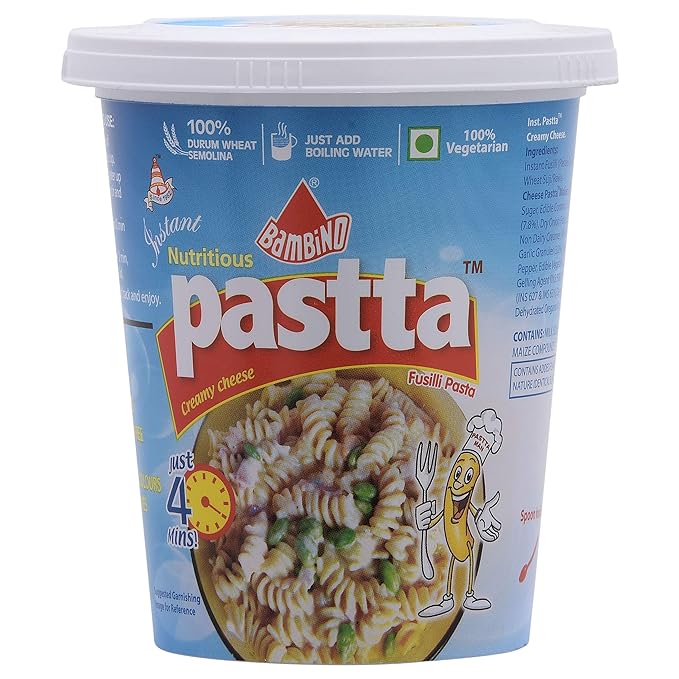 Bambino Instant Fusilli Pasta Cup - Creamy Cheese, 68g