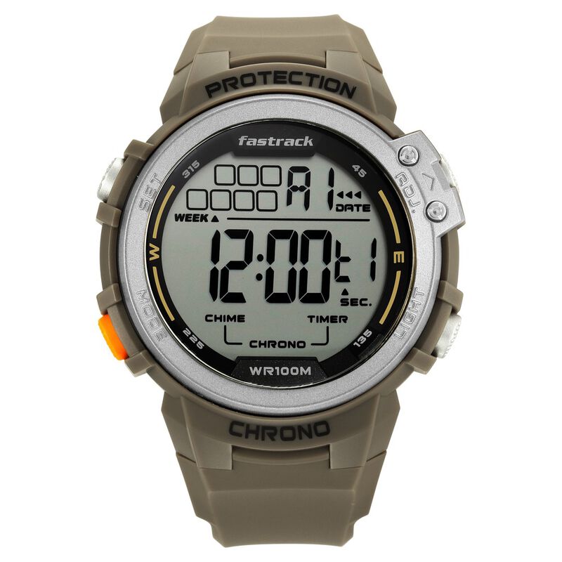 Fastrack Streetwear Digital Grey Dial Silicone Strap Watch for Guys