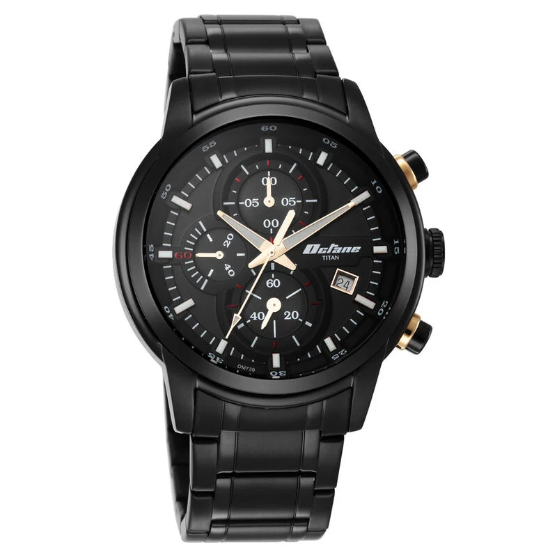 Titan Octane Black Dial Chronograph Watch for Men