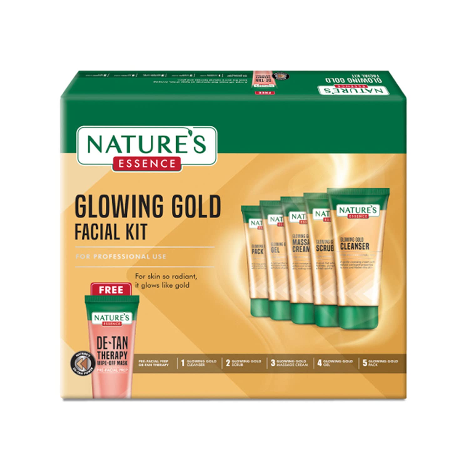 NATURES ESSENCE Glowing Gold Facial Kit, 500g