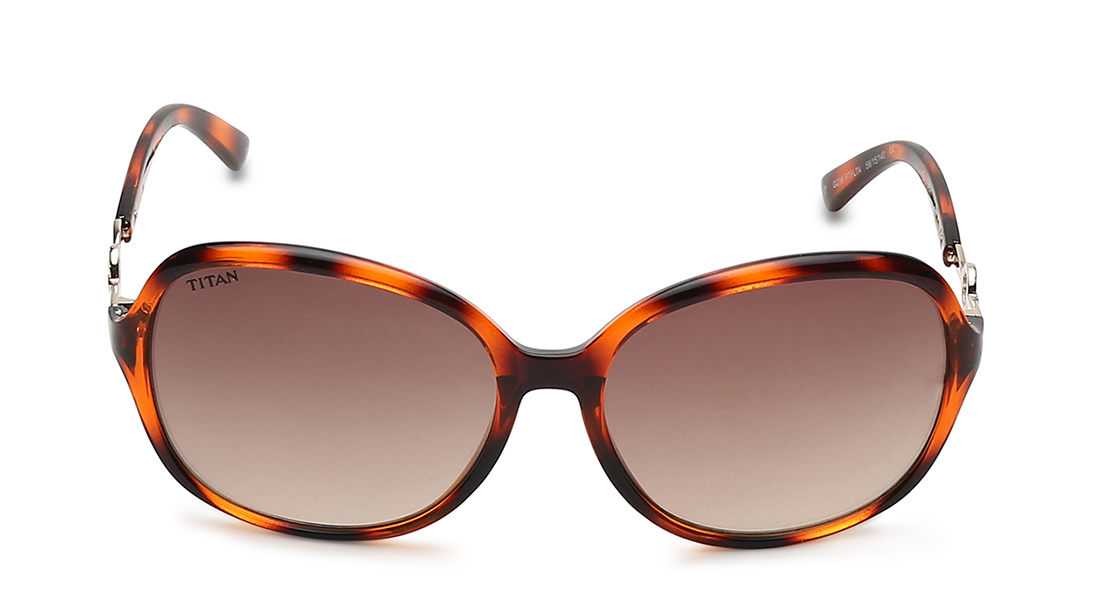 TITAN Brown Bug Eye Sunglasses for Women G238PTFLTAV