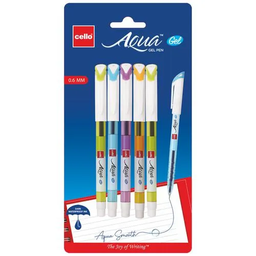 cello Aqua blue gel pen (pack of 5)