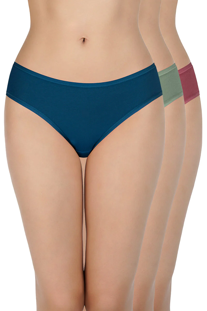 Amante  Solid Low Rise Bikini Panties (Pack of 3)-C464