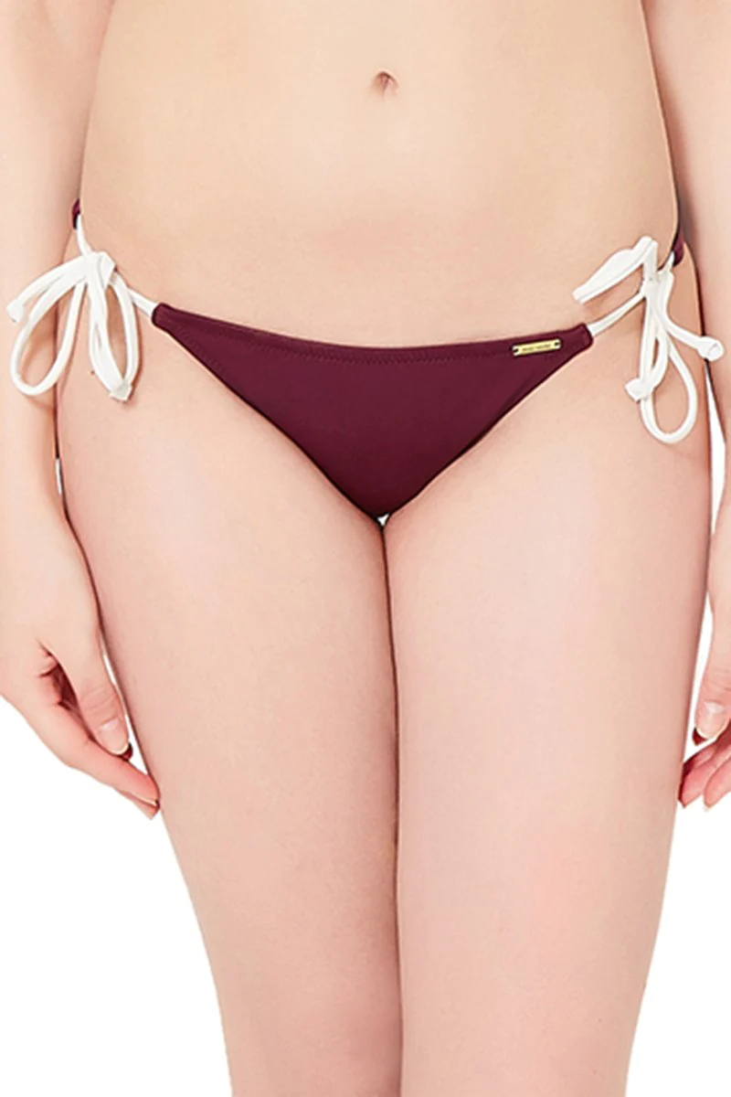 AMANTE String Swim Bikini Bottom - Red Purple
