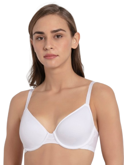 Jokey Women's Under-Wired Padded Polyester Elastane Stretch Full Coverage T-Shirt Bra with Breathable Spacer Cup and Adjustable Straps - White