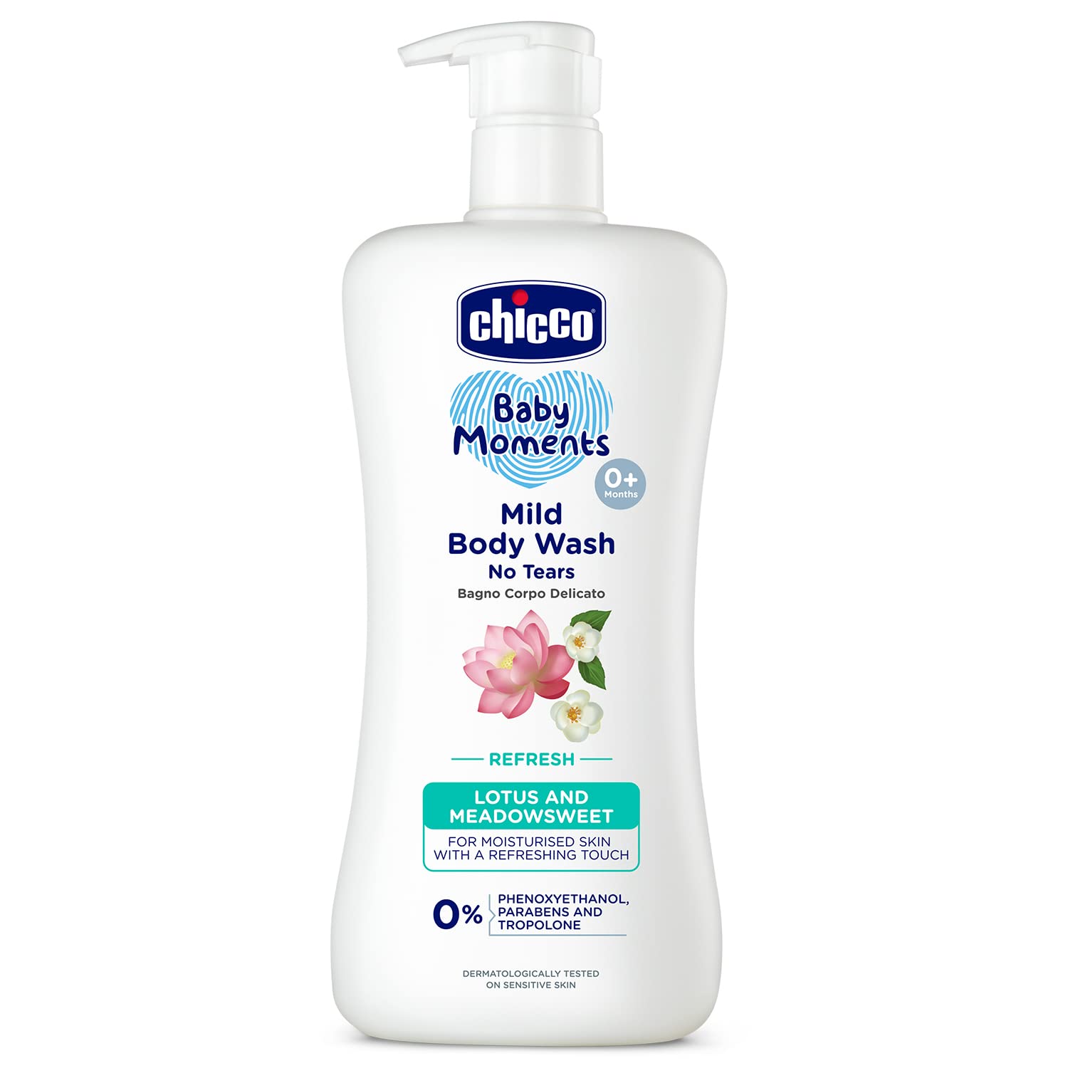 Chicco Baby Moments Mild Body Wash Refresh, New Advanced Formula With Natural Ingredients, No Tears & Soap-Free, Mild Formula For Babys Body Wash