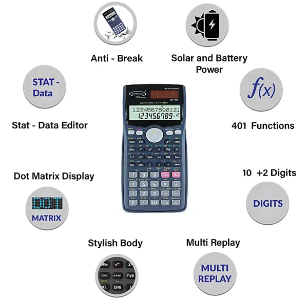 Bambalio Scientific Calculator Bl-991Ms - 401 Functions & 2 Lin 130 G
