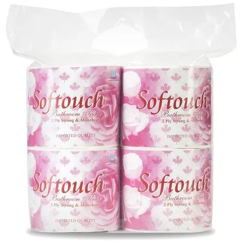 Softouch Bathroom Tissue Rolls - 2 Ply, 4 pcs (250 Pulls)