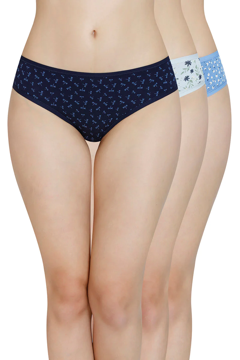Amante  Printed Low Rise Bikini Panty (Pack of 3)-C417 PRINT